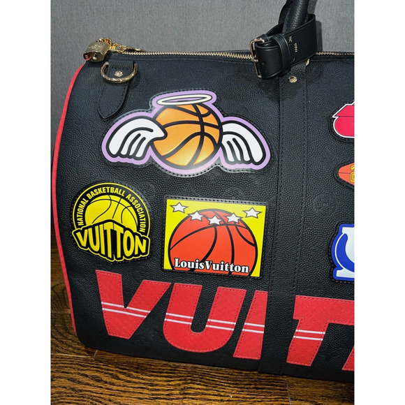 Louis Vuitton Keepall Bandouliere 55 NBA LV Black Basketball Weekend Travel Bag - Picture 8 of 12